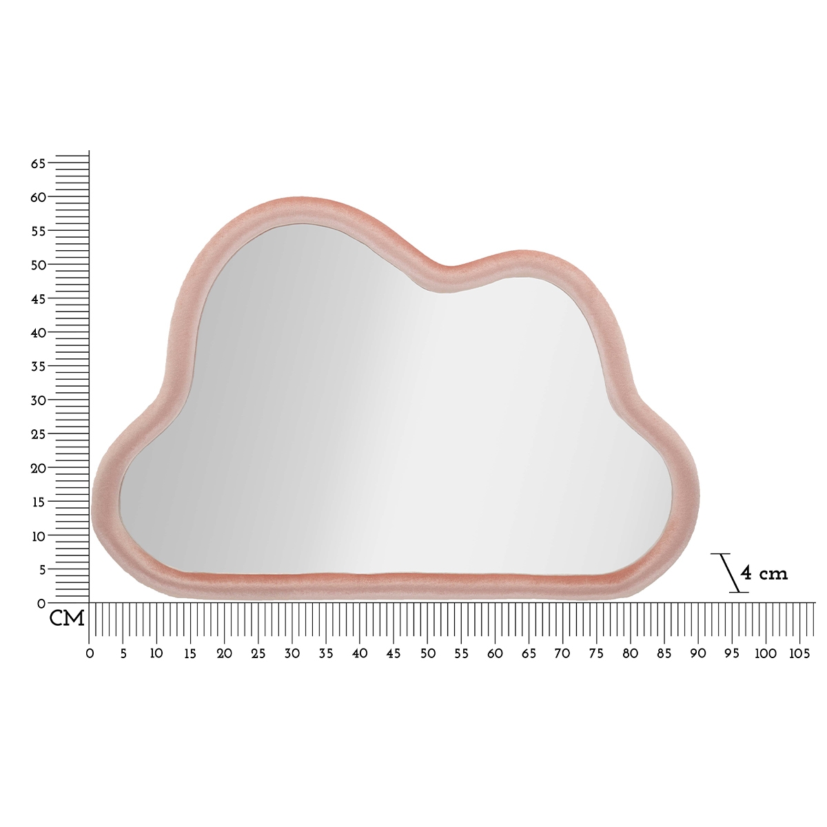 Cloud Cloud-Shaped Wall Mirror with Velvet Frame 90x60cm — 7