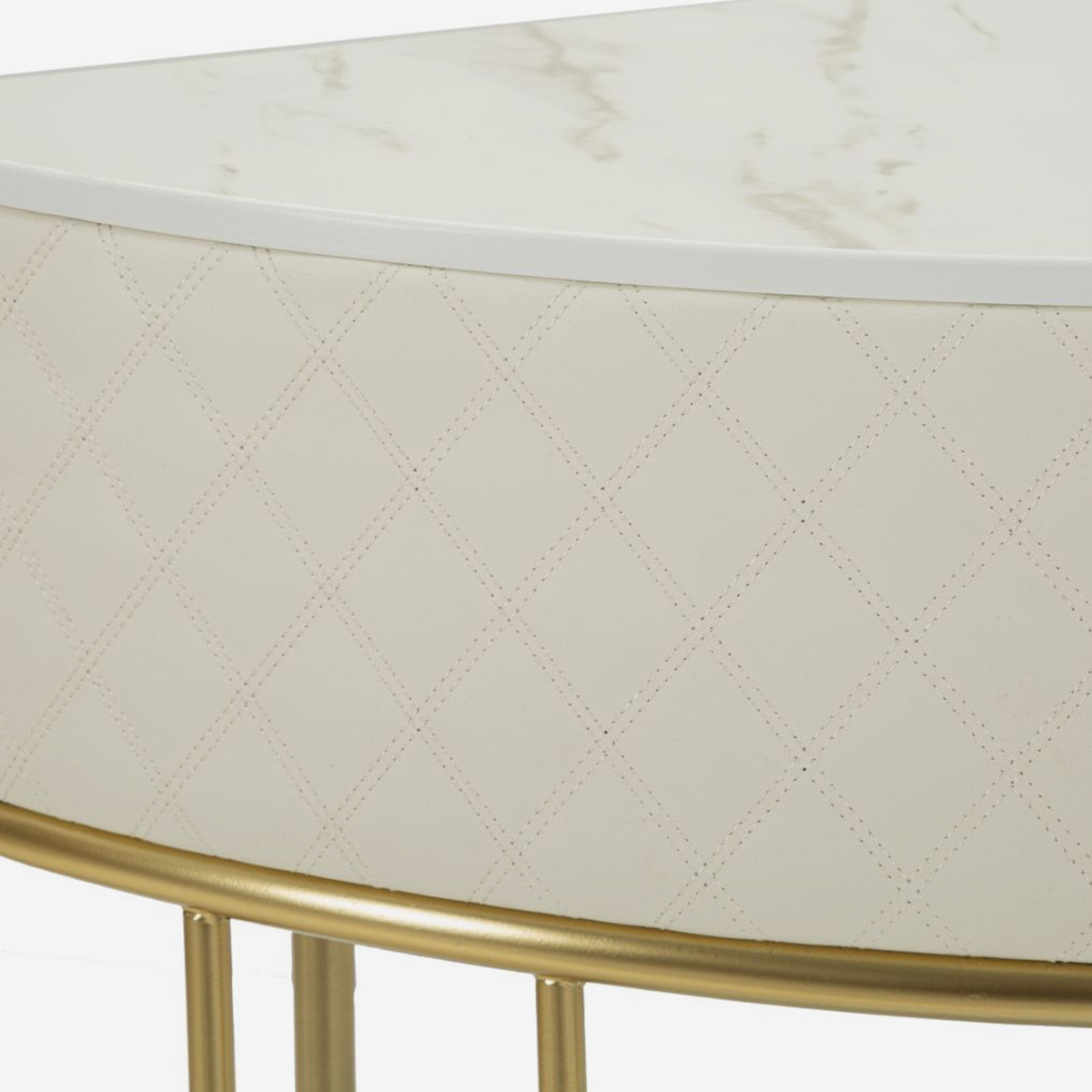 Sharon Console Table with Drawer and Marble Effect Top — 4