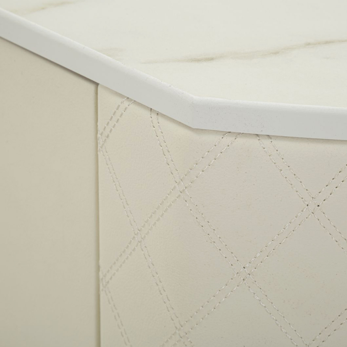 Sharon Console Table with Drawer and Marble Effect Top — 5