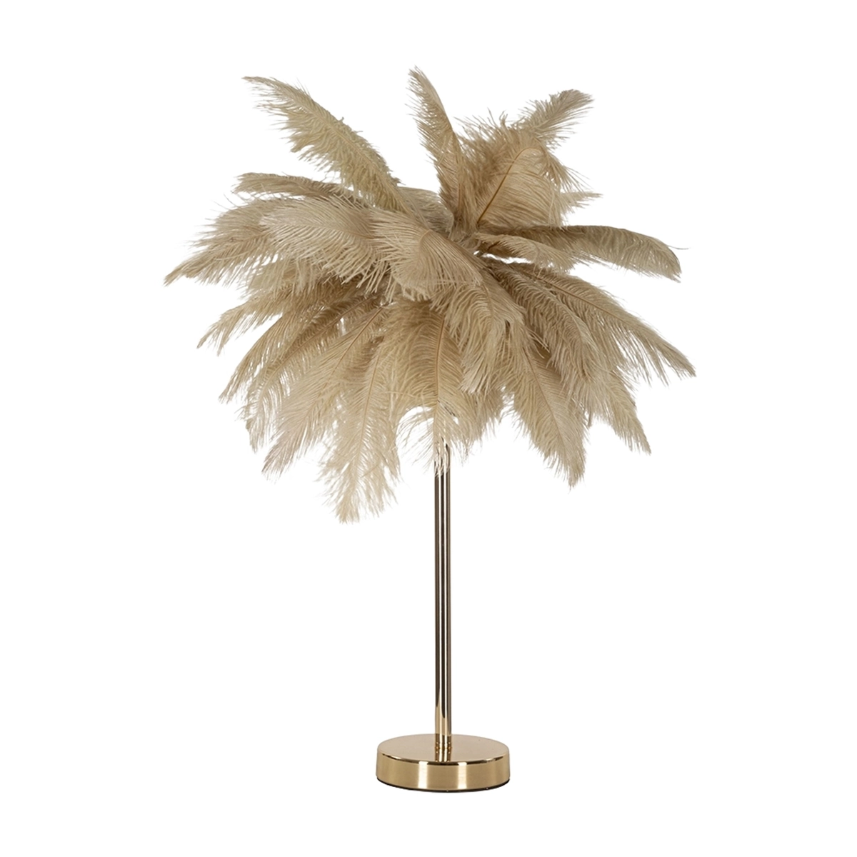 Palm S Table Lamp with Feather Lampshade and 2 Lights — 3