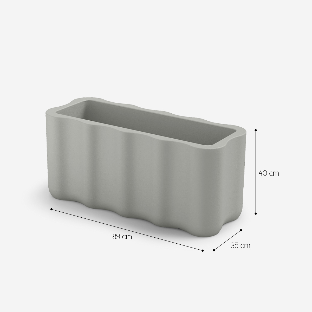 Outdoor Rectangular Polyethylene Planter Nebula 90cm LYXO — 3