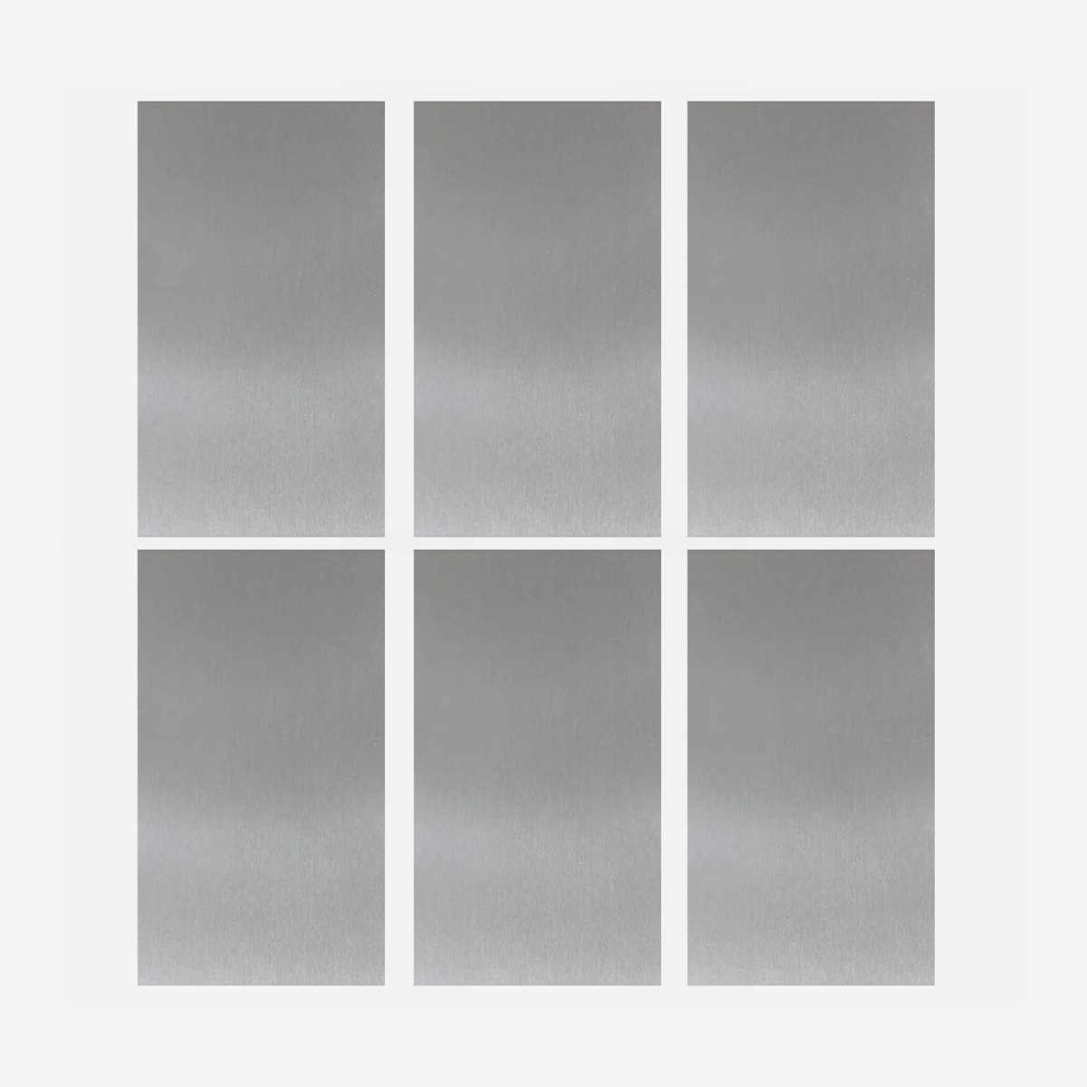 Set of 6 Stainless Steel Effect Acoustic Panels Fjord — 1