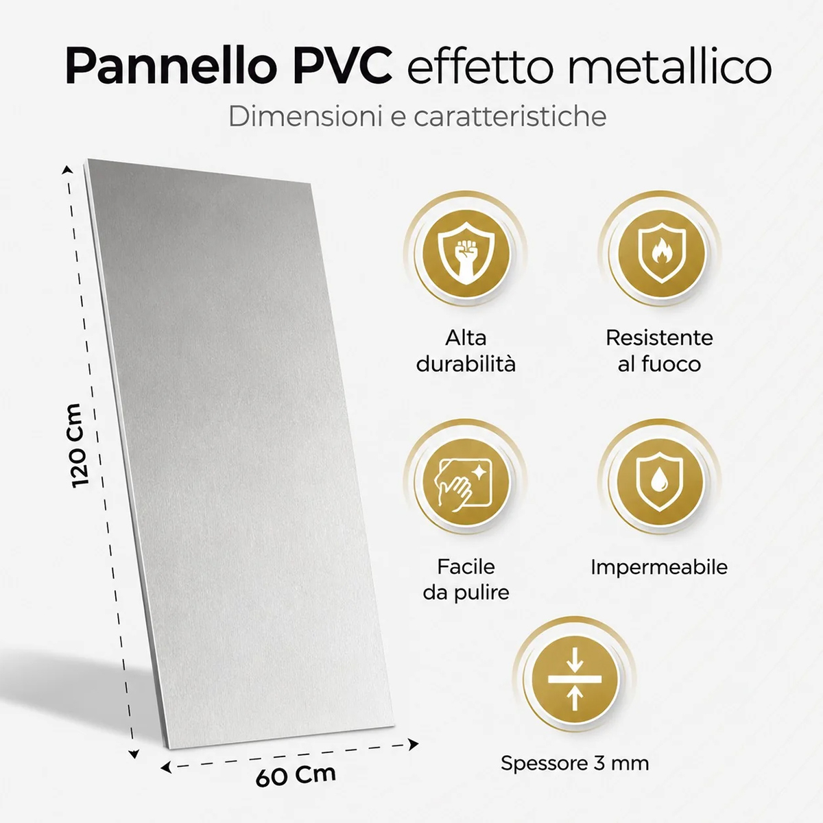 Set of 6 Stainless Steel Effect Acoustic Panels Fjord — 5