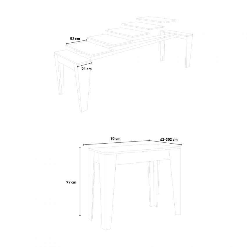Extendable console table 90x42-302cm wood Itamoby Isotta Oak — 5