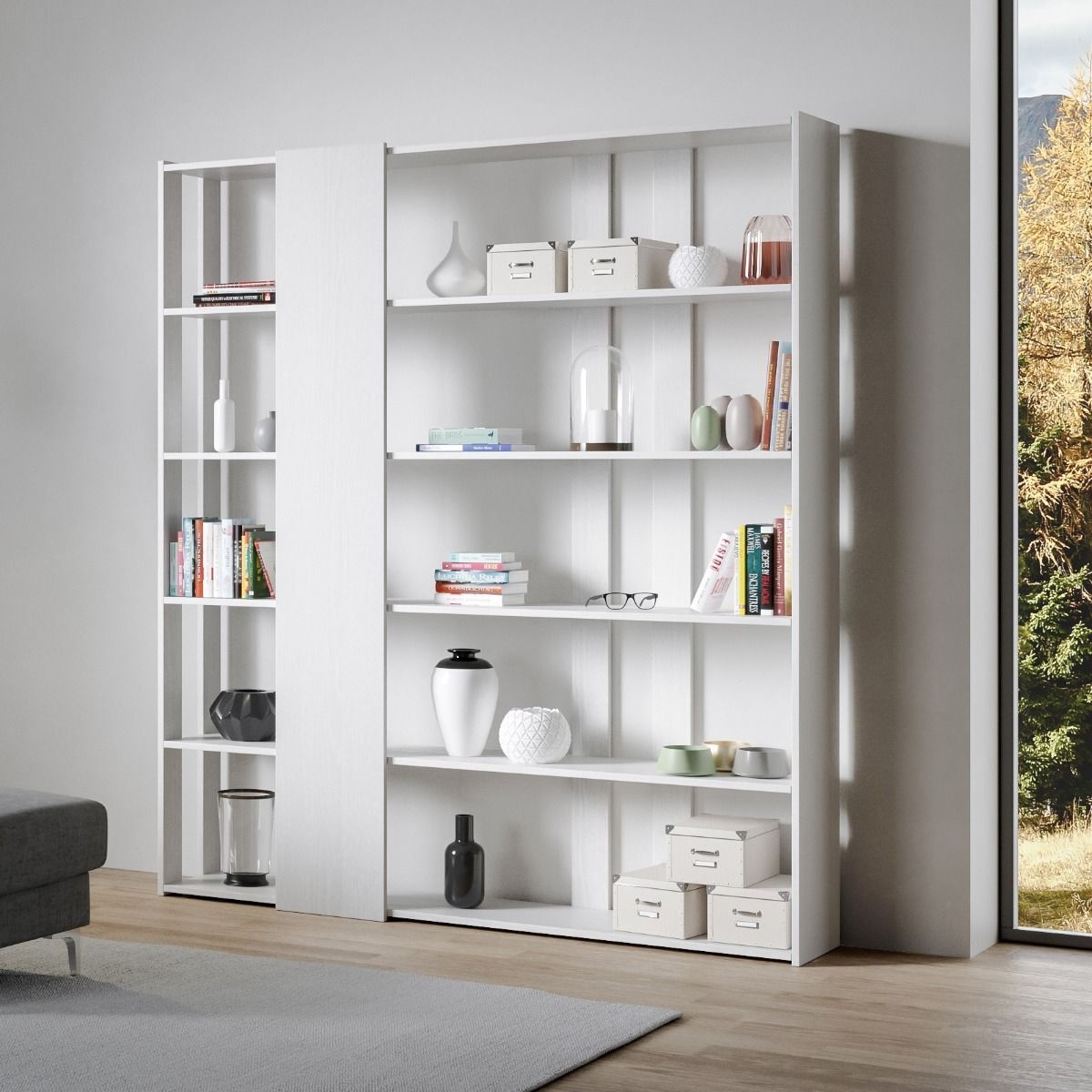 Double-sided 6-shelf bookcase Kato D for office and living room — 4