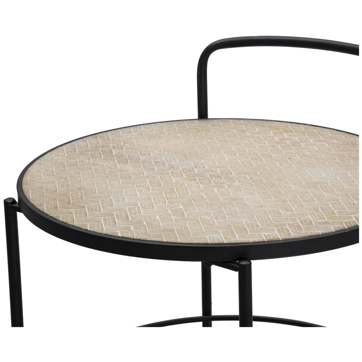 Arex Round Rolling Kitchen Cart with 3 Shelves — 4