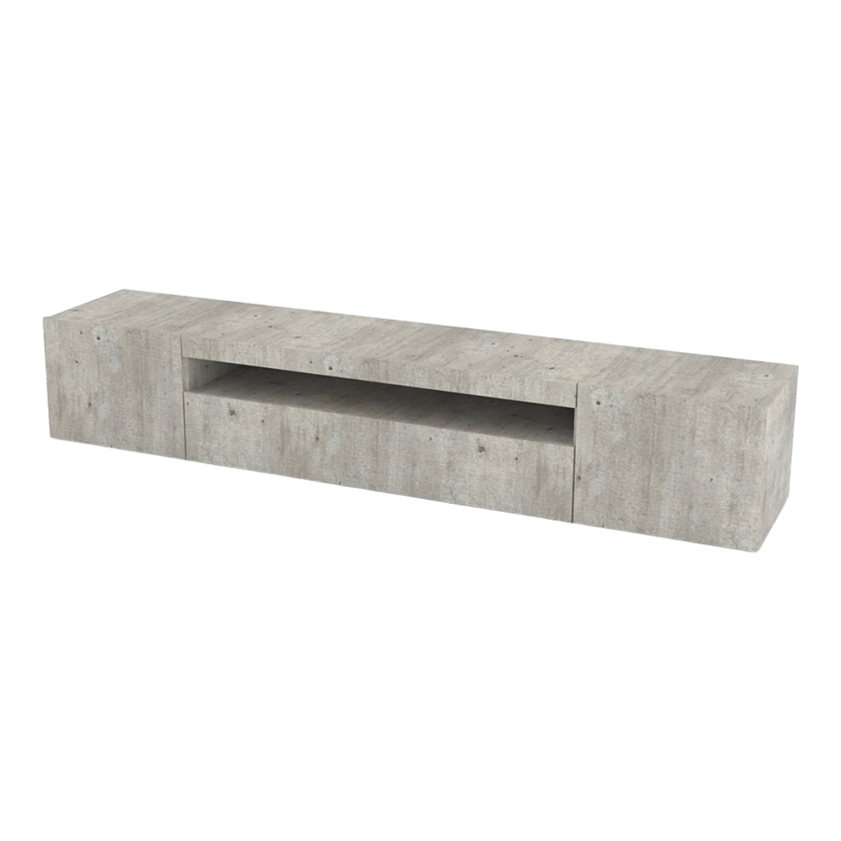 Modern TV cabinet with door and flap drawer 200cm Daiquiri Concrete L — 5