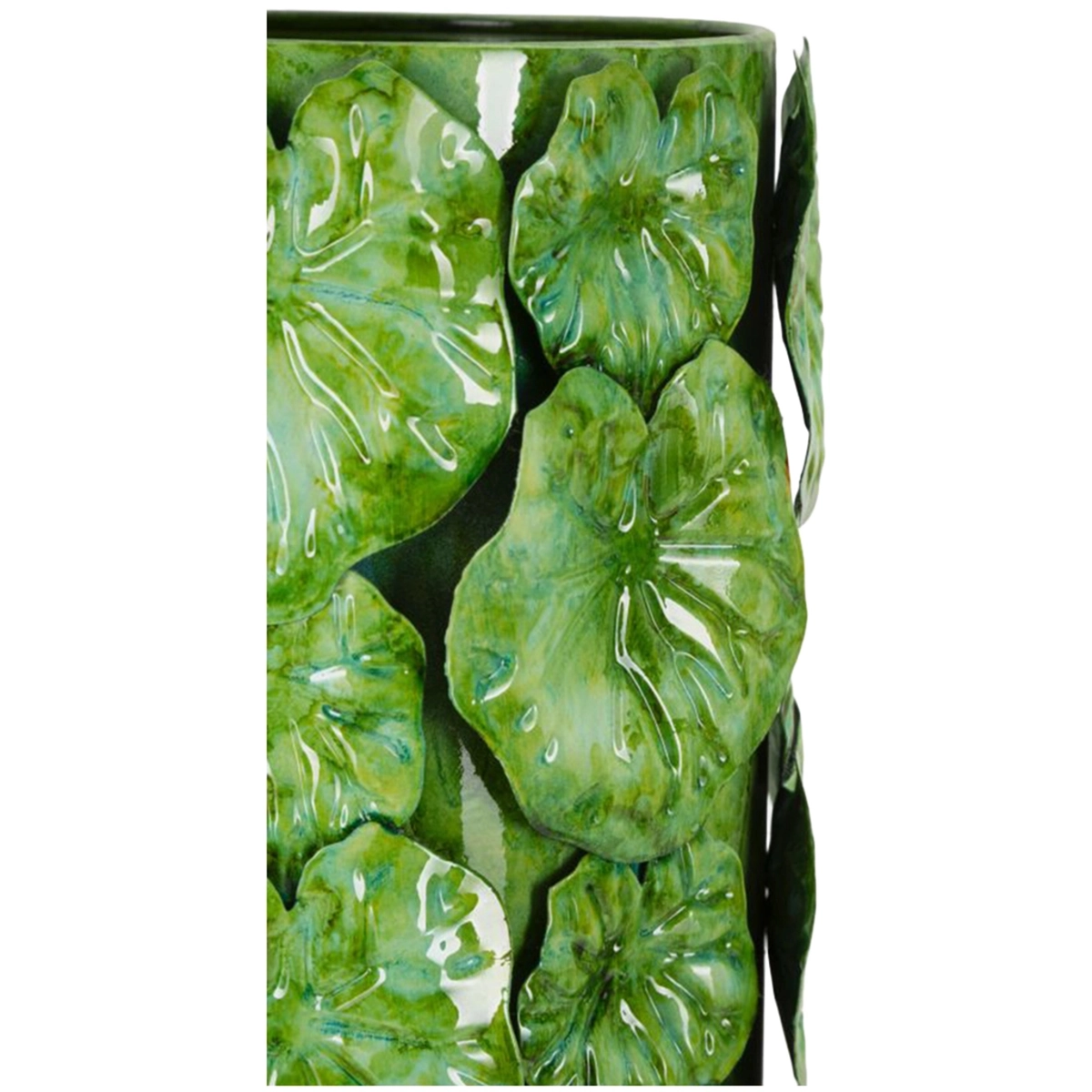 Drop 46 Decorative Iron Cylindrical Vase with Floral Reliefs — 6