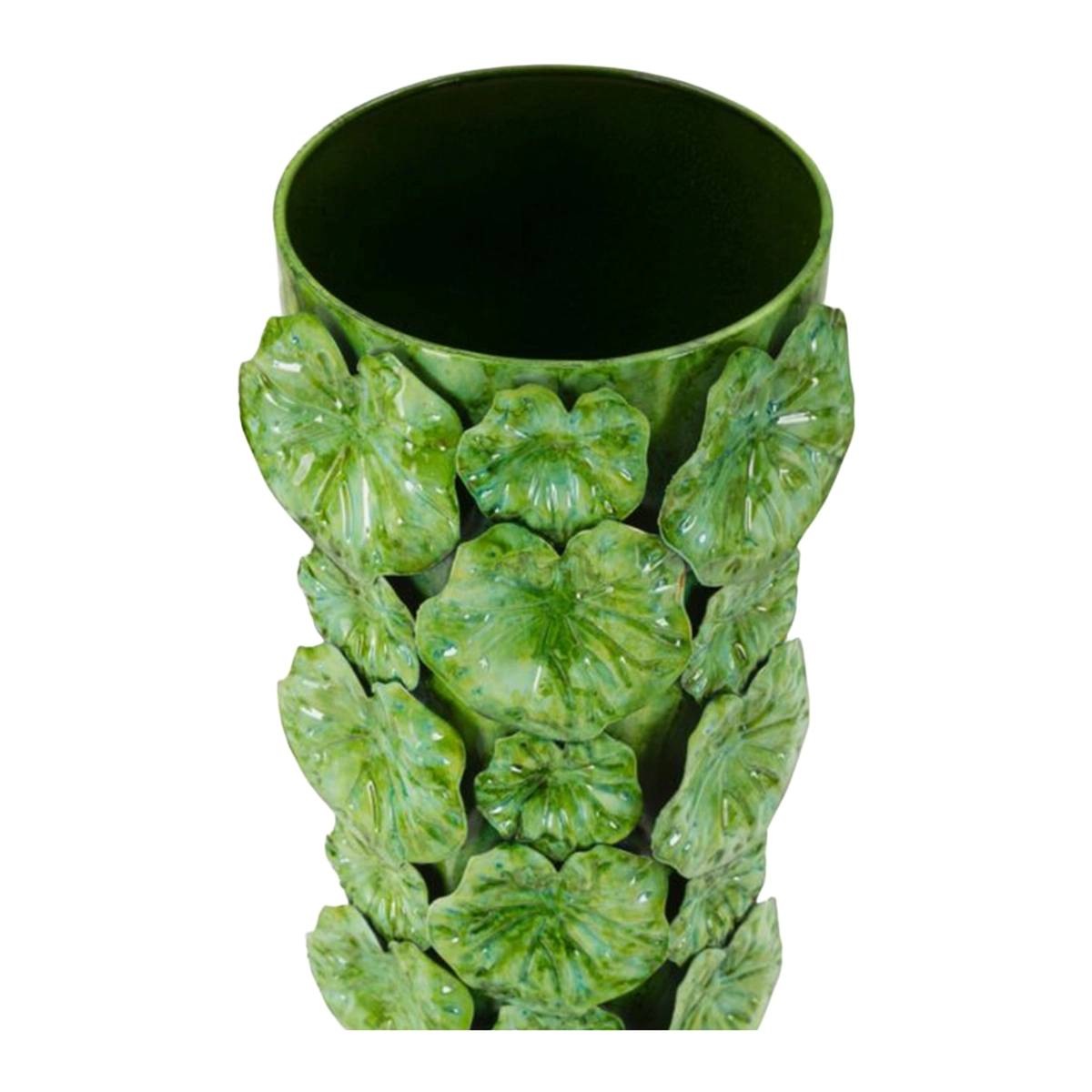 Drop 46 Decorative Iron Cylindrical Vase with Floral Reliefs — 5