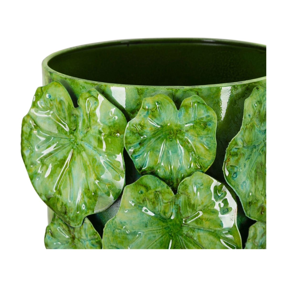Drop 46 Decorative Iron Cylindrical Vase with Floral Reliefs — 4