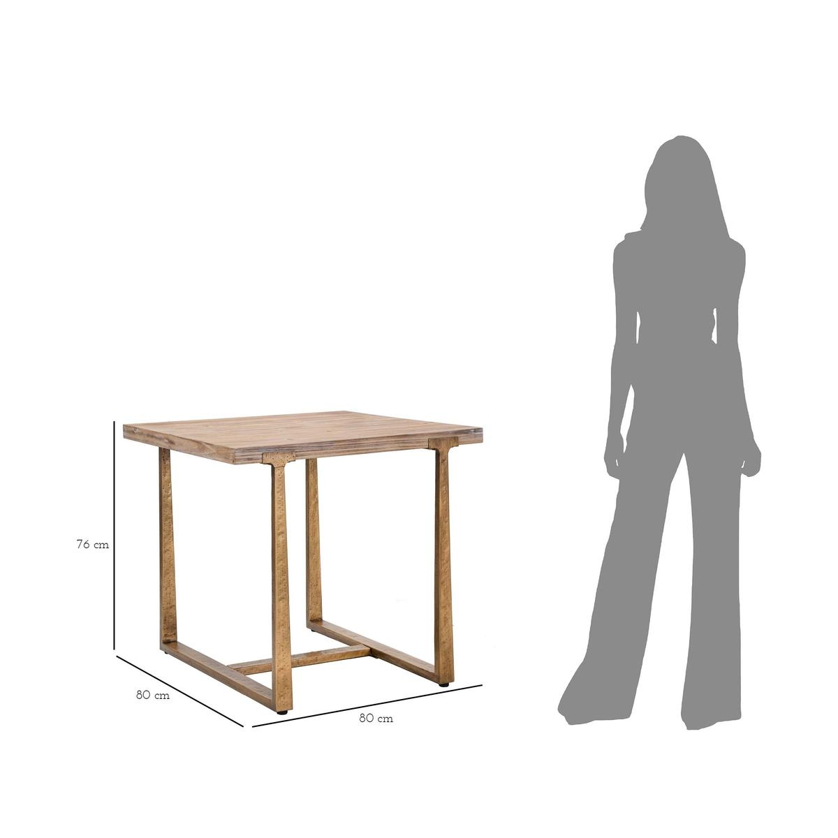 Square Dining Table 80x80 cm Industrial Style Ankara — 8