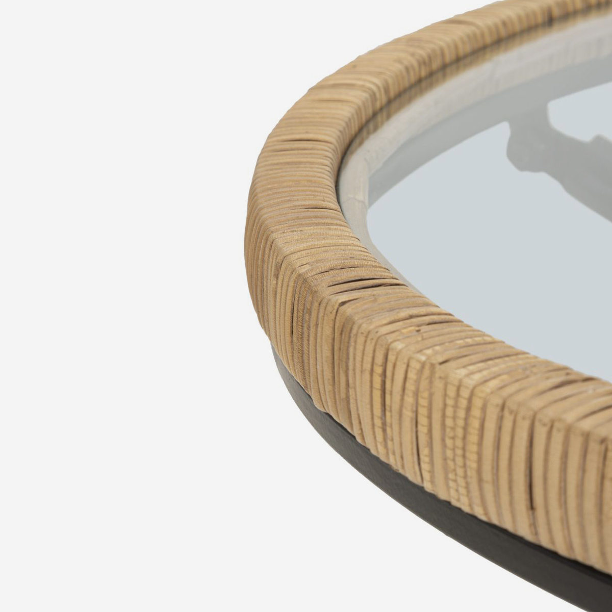 Round Coffee Table in Vetro and Rattan Saint Barth — 4