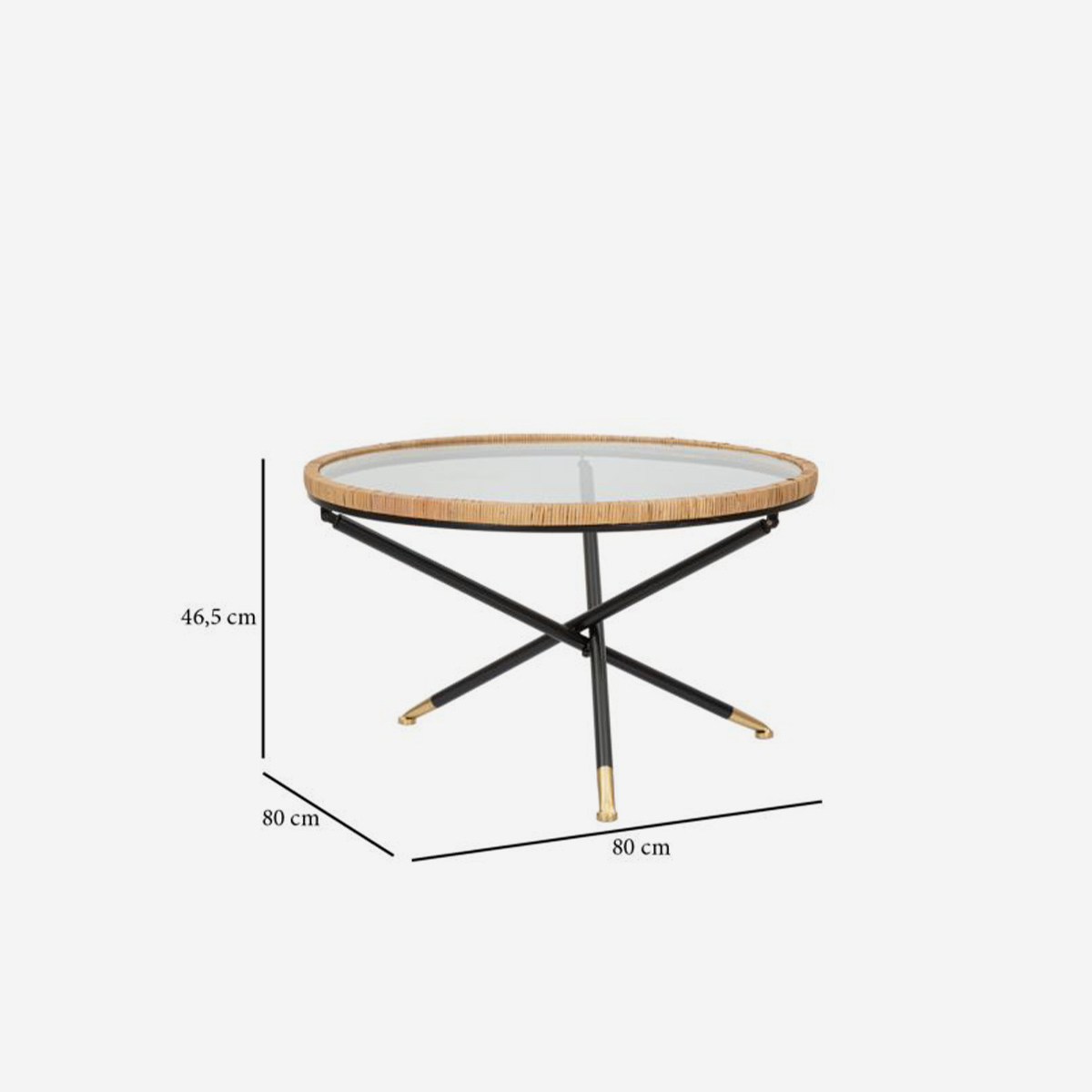 Round Coffee Table in Vetro and Rattan Saint Barth — 5