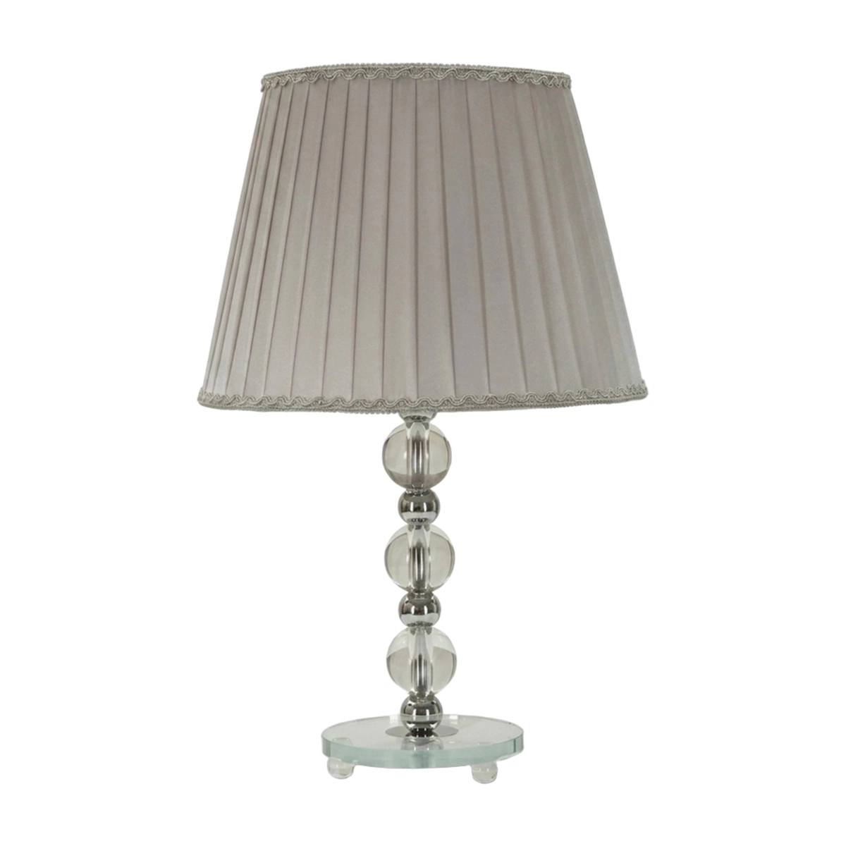 Tolly Elegant Table Lamp in Glass and Fabric — 1