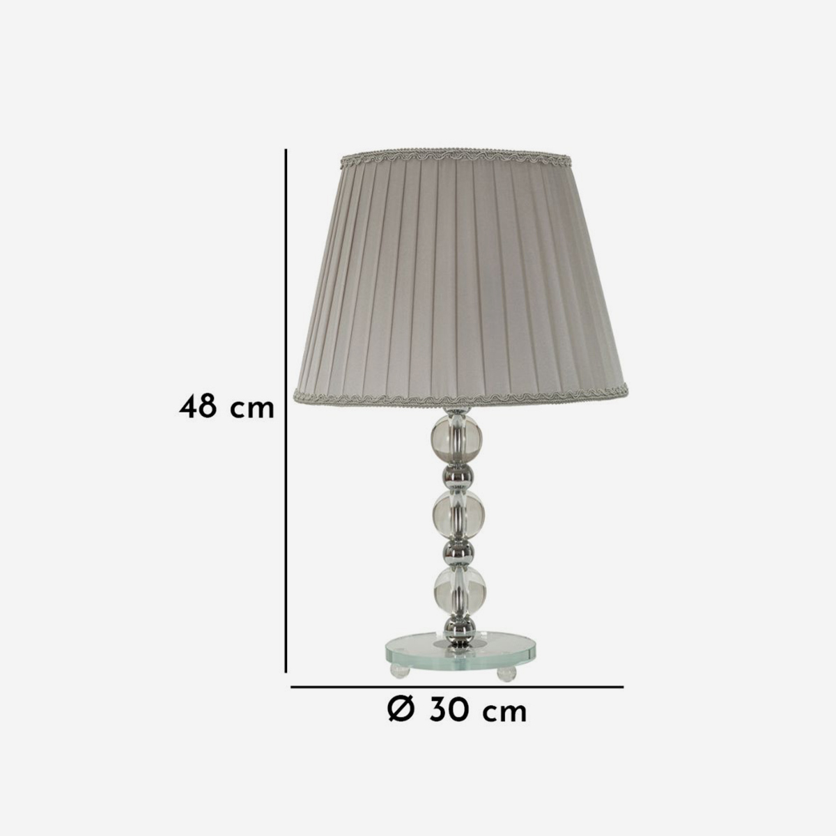 Tolly Elegant Table Lamp in Glass and Fabric — 6