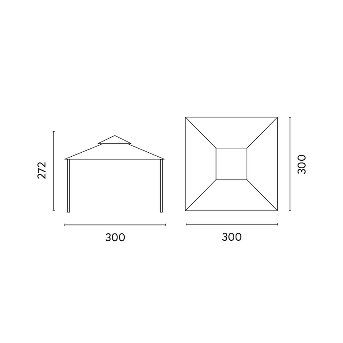 Illinois 3x3 Garden Gazebo in Anthracite Iron with Ecru Canopy — 5