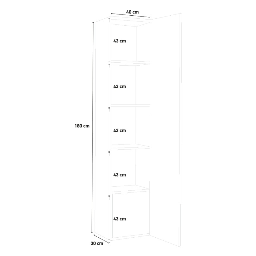 Modern Living Room Display Cabinet Note Vidrio with 4 Shelves — 7