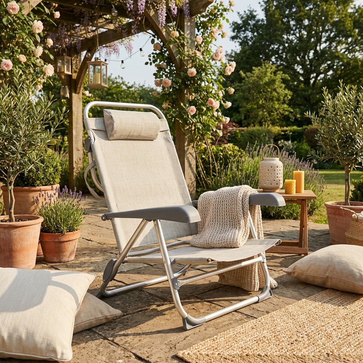 Folding Reclining Aluminium Beach Chair Gargano — 2
