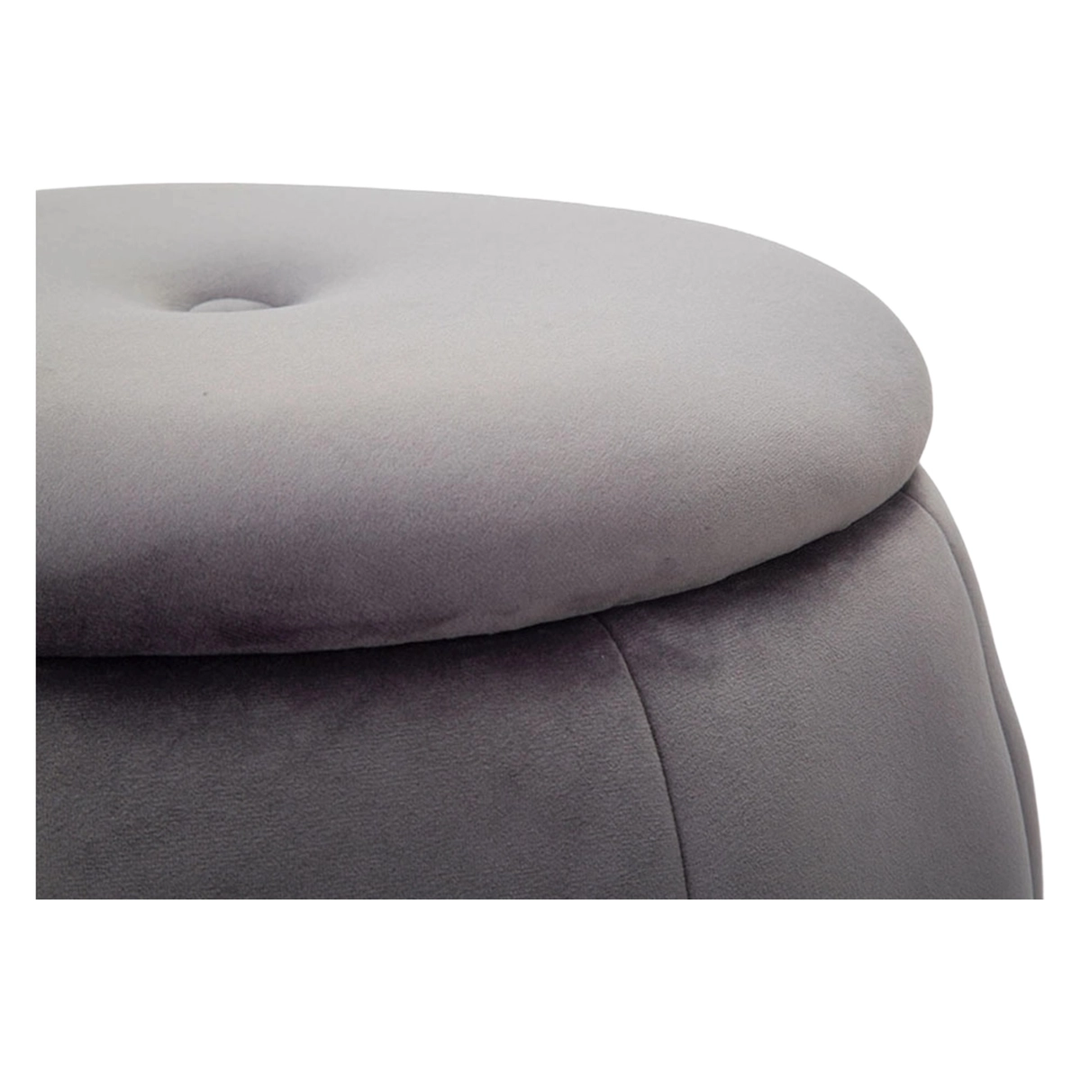 Round velvet storage ottoman 43cm with metal base Paris — 6