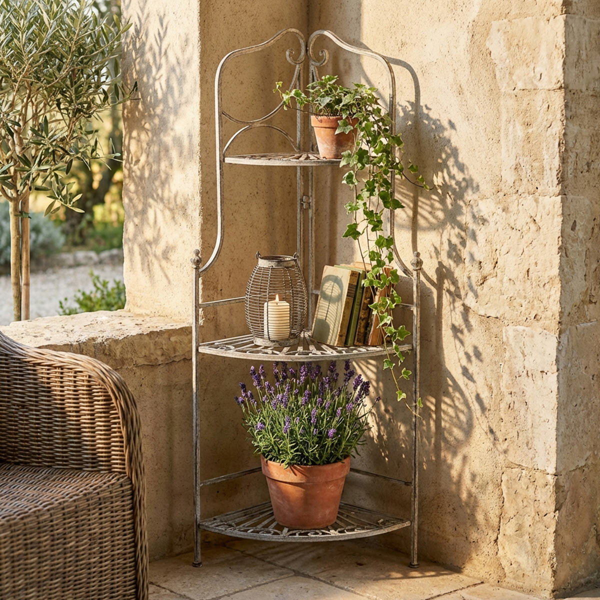 Rosalie 3-Tier Corner Metal Plant Stand Shelving Cosma — 3