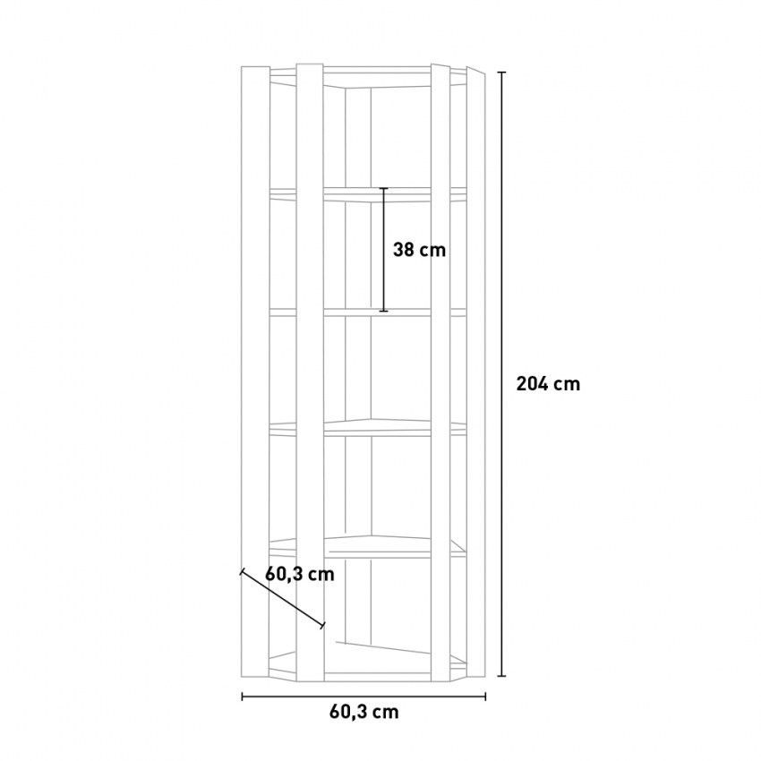 Modern Concrete Grey Corner Bookcase Made in Italy Kato Angolo B Concrete — 4