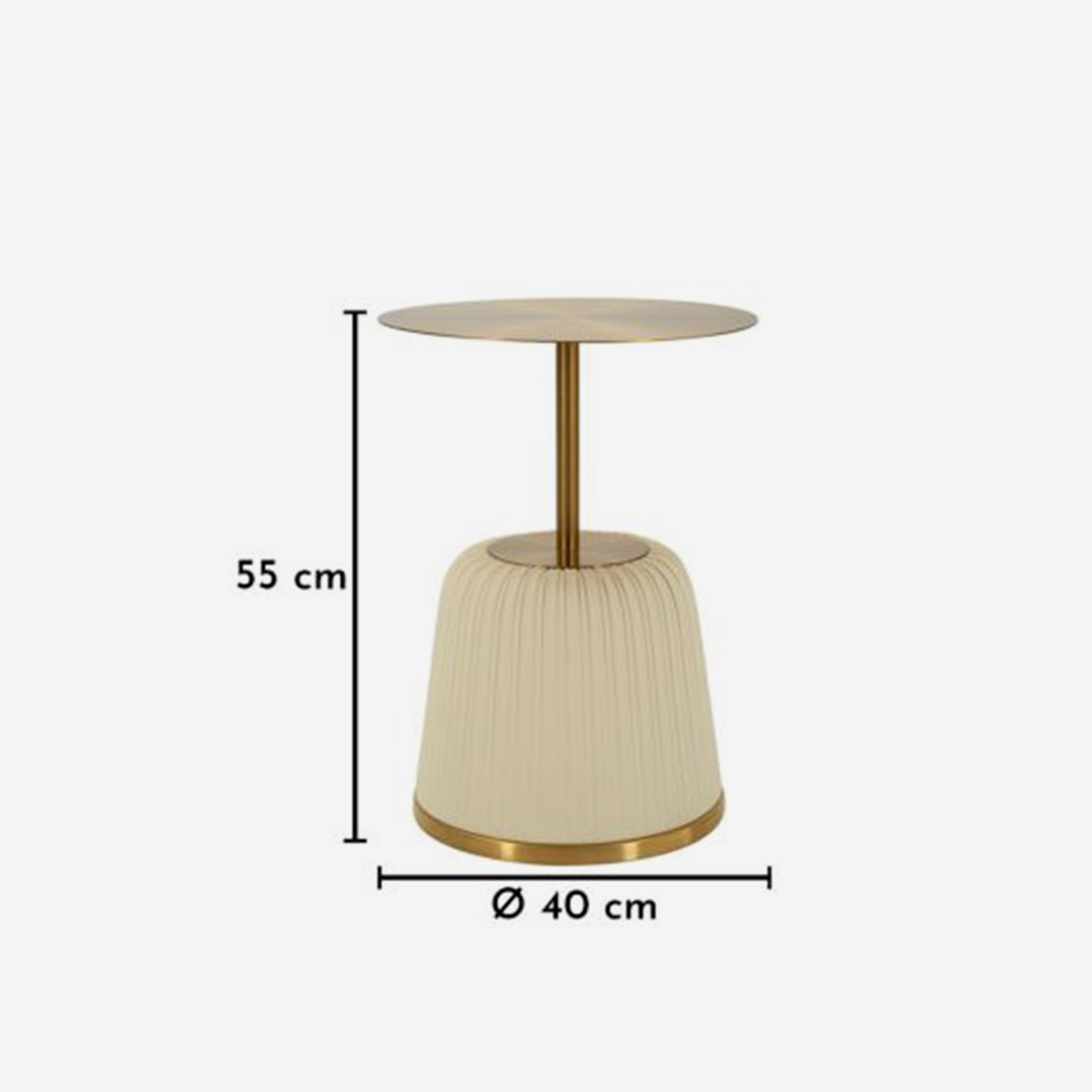 Egle Round Coffee Side Table in Metal and PU 40x55 cm — 5