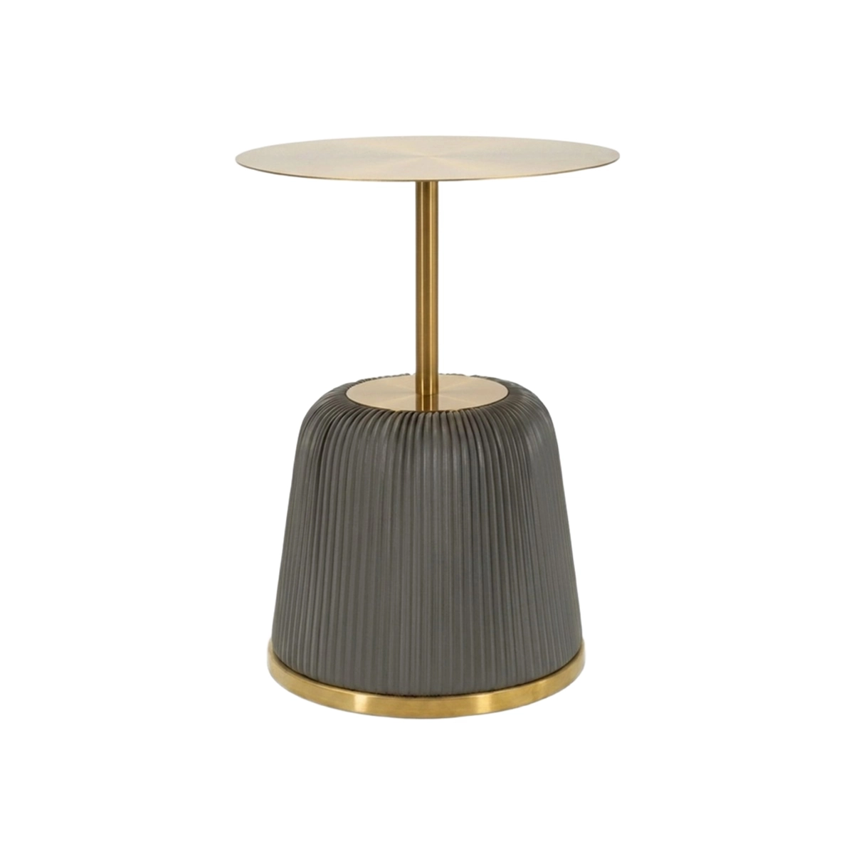 Egle Round Coffee Side Table in Metal and PU 40x55 cm — 1