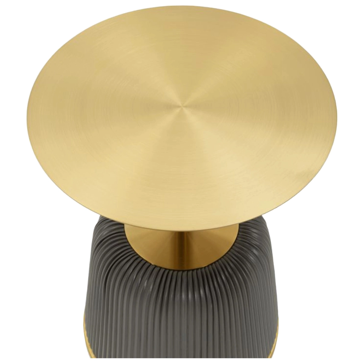 Egle Round Coffee Side Table in Metal and PU 40x55 cm — 4