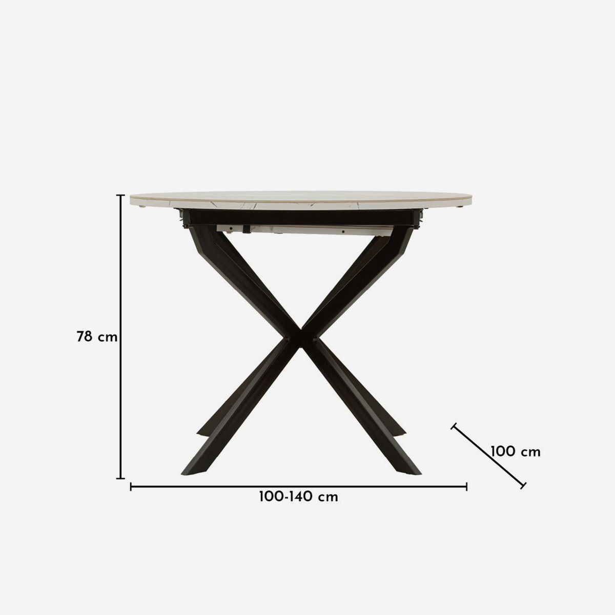 Martin Extendable Dining Table in Ceramic and Metal — 3