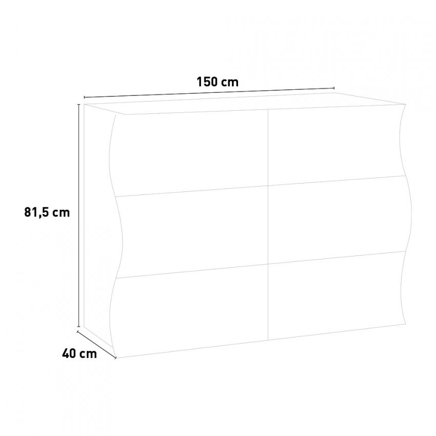 Modern White 6-Drawer Bedroom Chest Onda Sideboard — 5