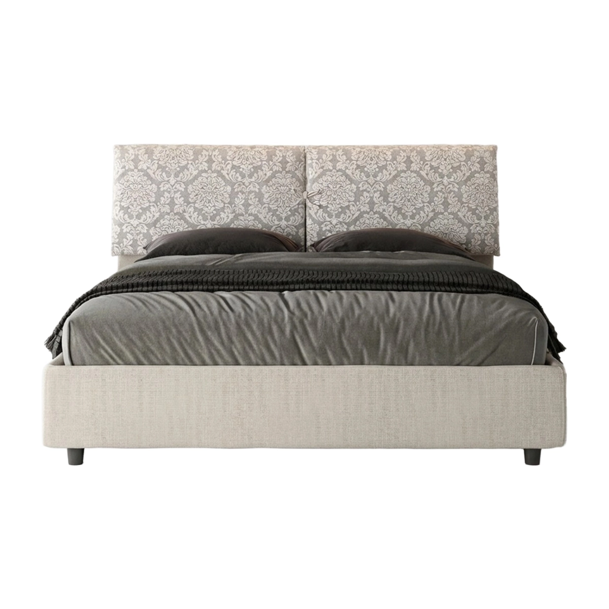 Storage Double Bed 160x190 in Fabric Mados Giada — 1