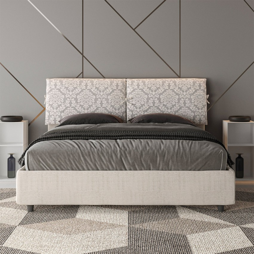 Storage Double Bed 160x190 in Fabric Mados Giada — 3