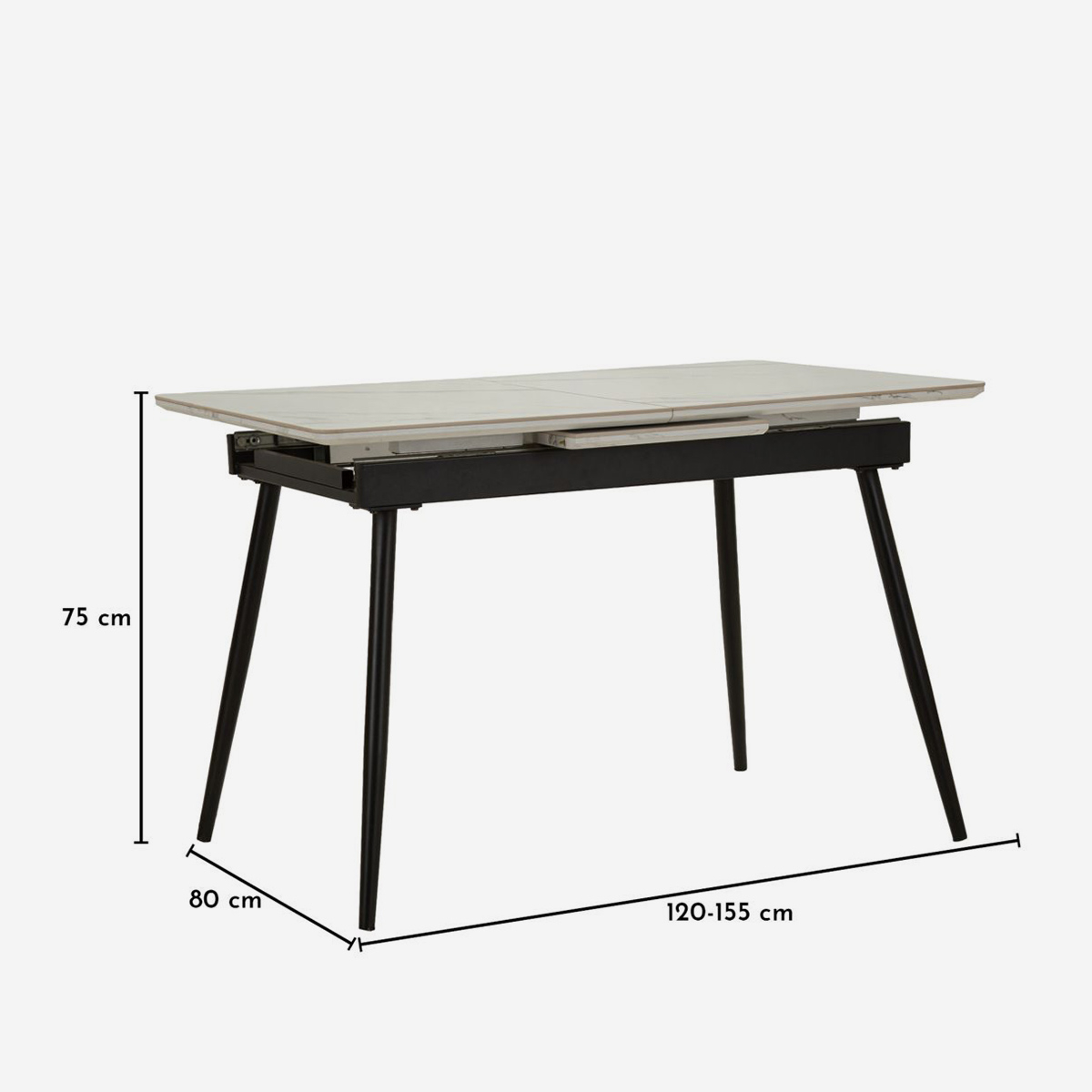 Matt Extendable Dining Table in Metal and Ceramic — 5