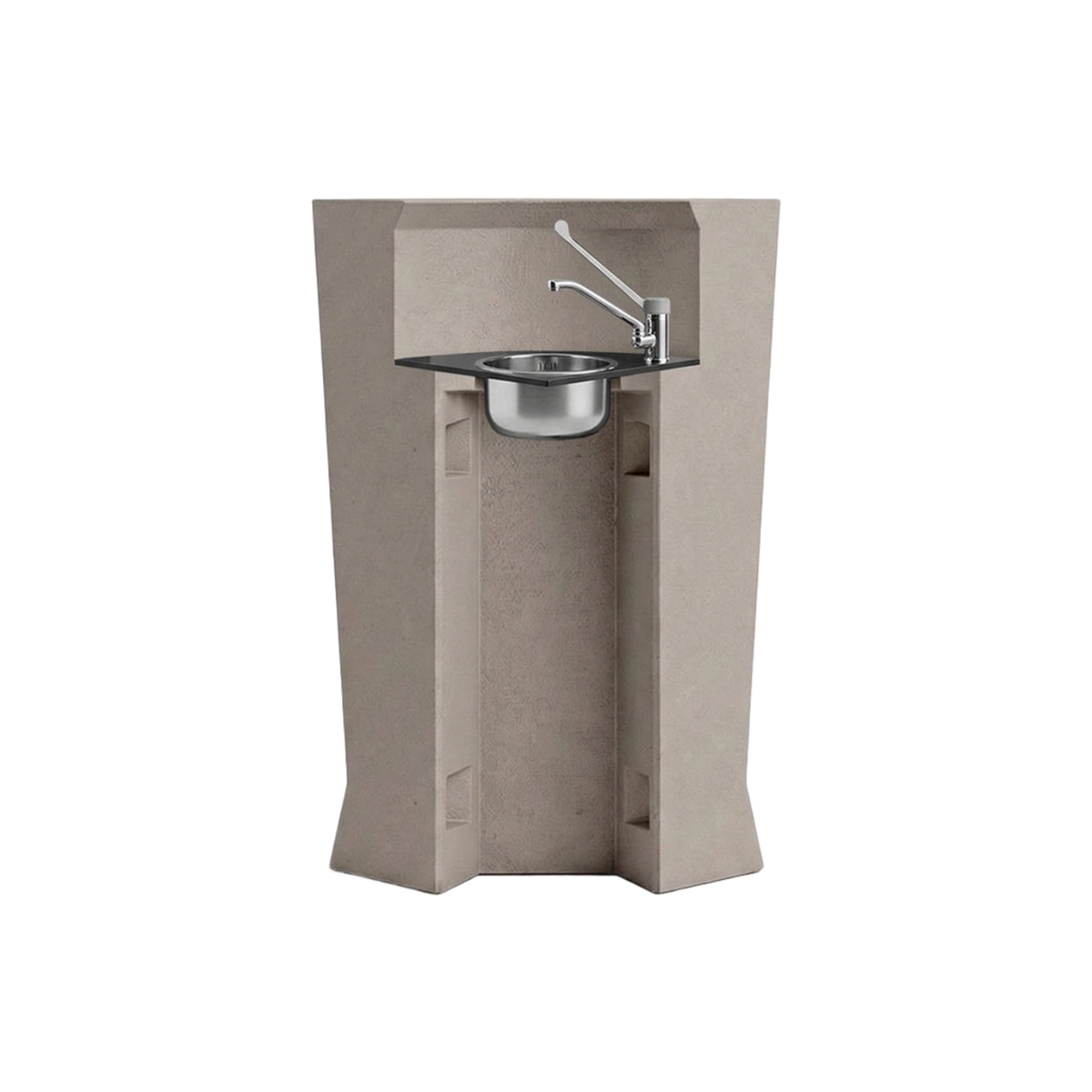 Marvy Bar Counter with Integrated Sink in Polyethylene Anthracite LYXO — 1