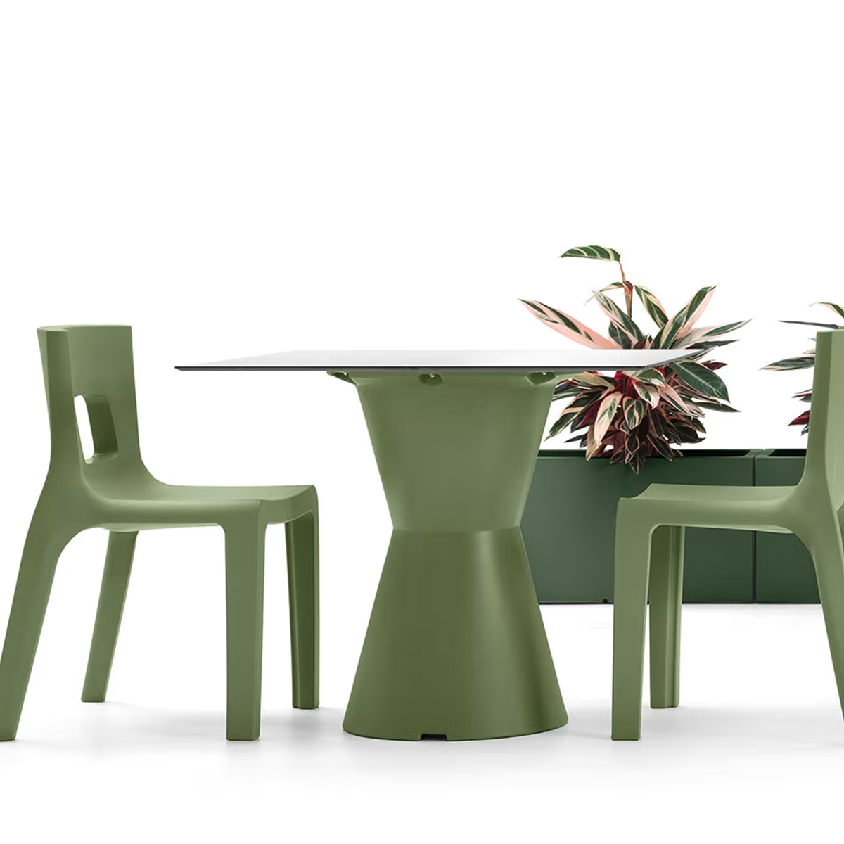 Square HPL table top 70x70 cm with Tiffany base — 3