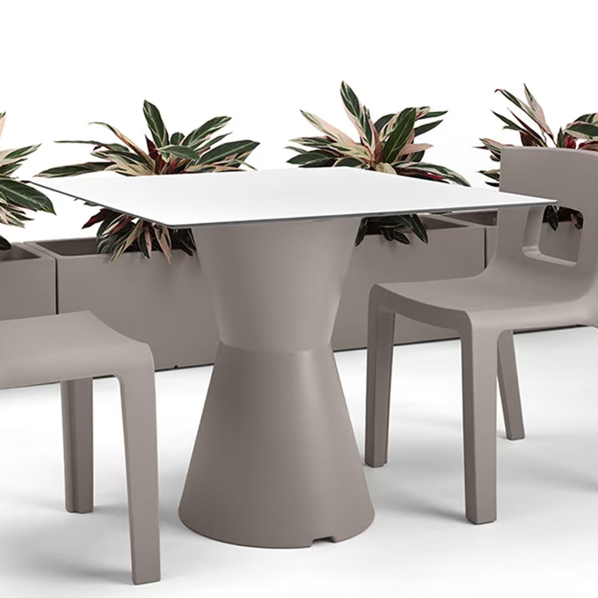 Square HPL table top 70x70 cm with Tiffany base — 2