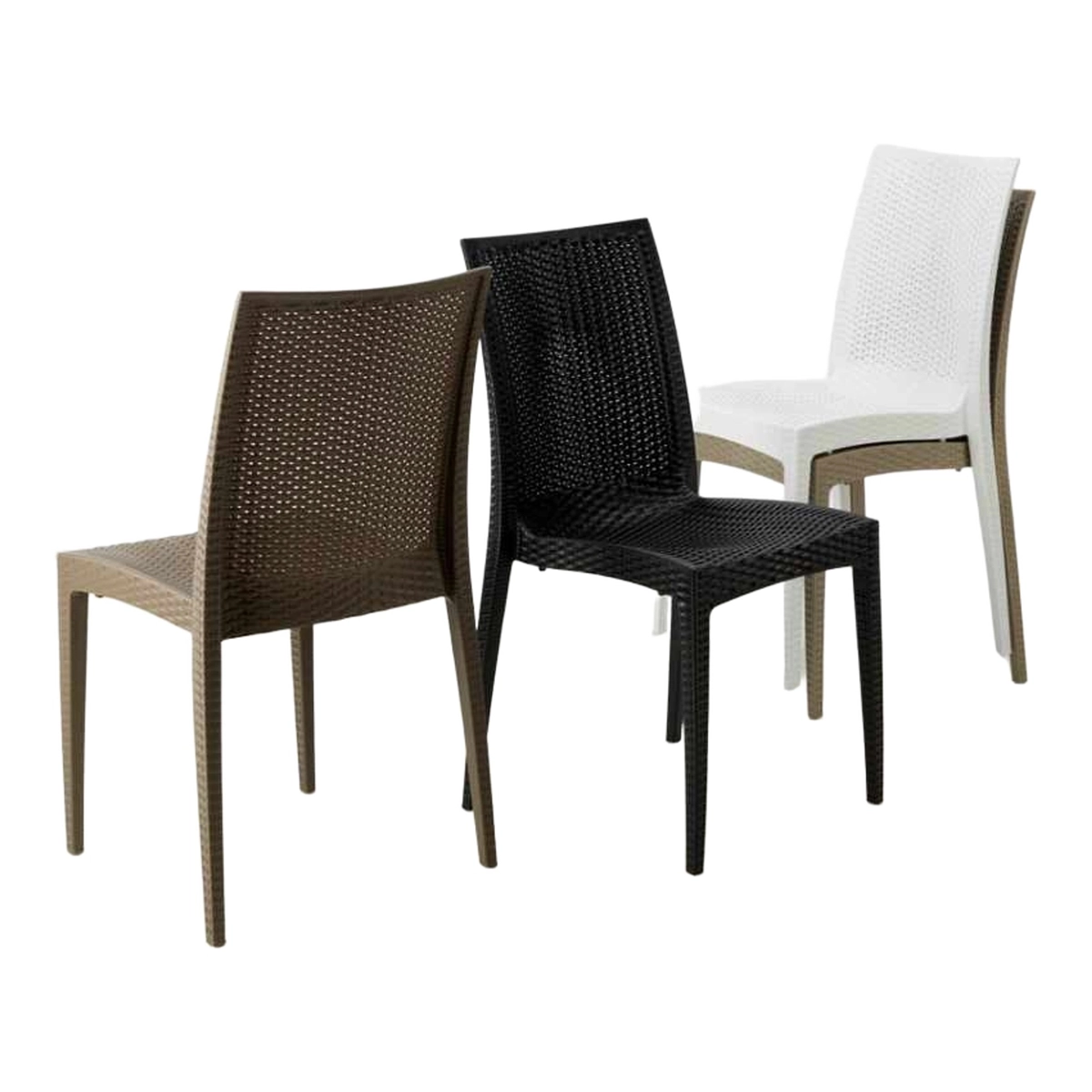White Square Table 90x90 cm with 4 Bistrot Love Chairs Grand Soleil — 3