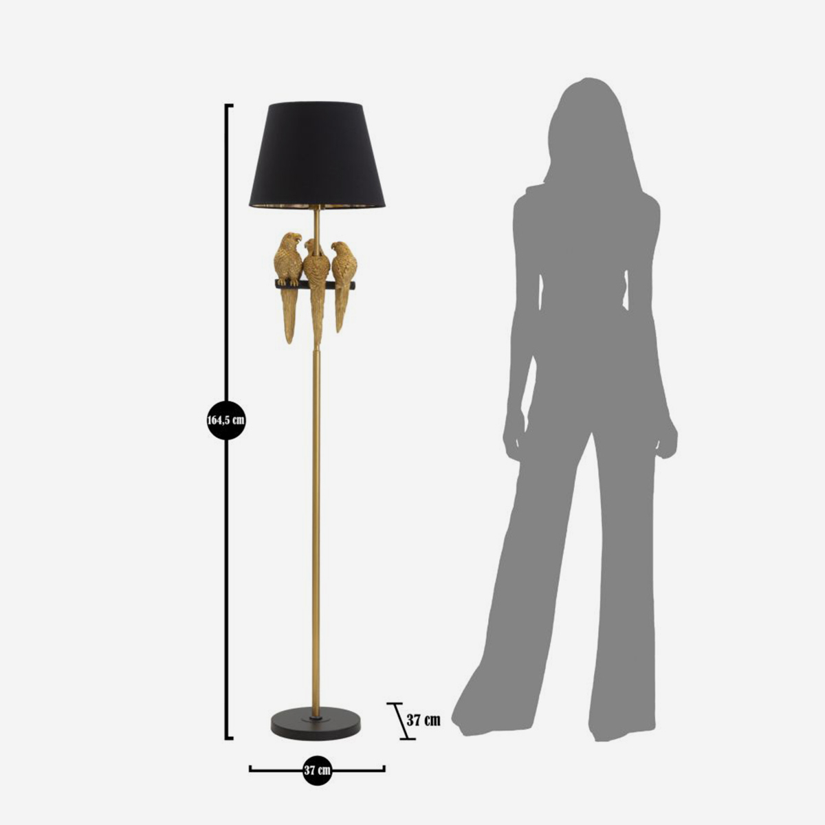 Mauro Ferretti Pappagallo Metal Floor Lamp with Shade — 3