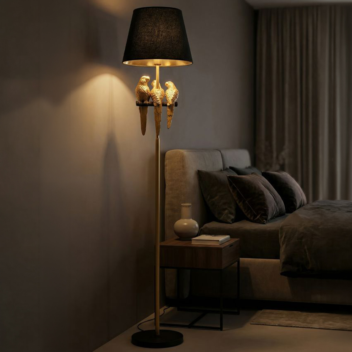 Mauro Ferretti Pappagallo Metal Floor Lamp with Shade — 2