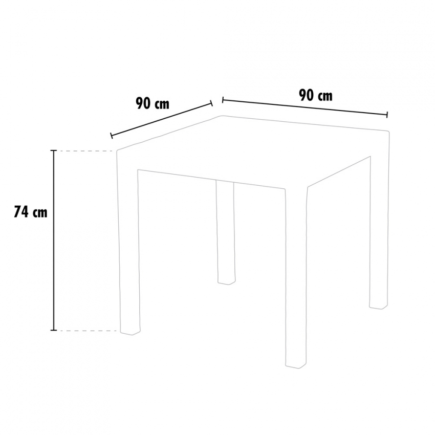 Grand Soleil Gruvyer 90x90 Square Polyrattan Outdoor Garden Table — 3