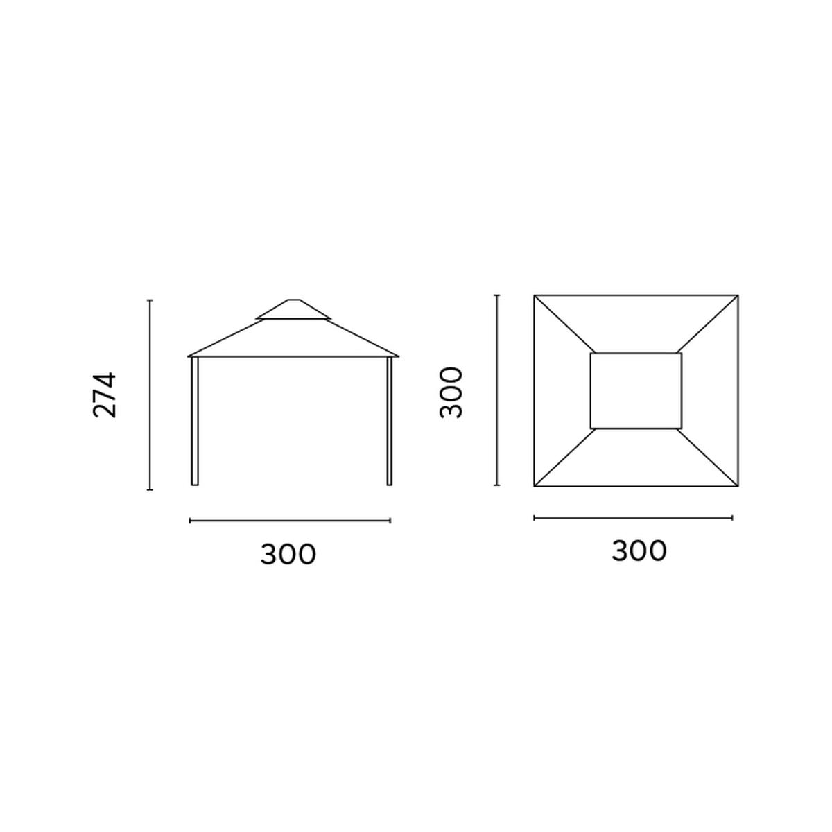 Garden Gazebo 3x3m Metal Frame with Mosquito Nets Oregon — 5