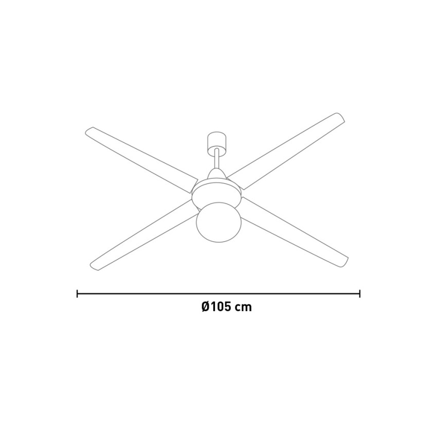 Salig Divina Air ceiling fan with light 4 Legno blades 105cm white — 2