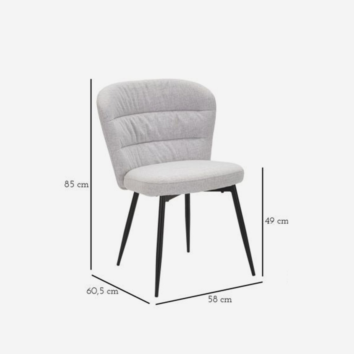 Set of 2 Upholstered Dining Chairs in Tessuto Losanna — 4