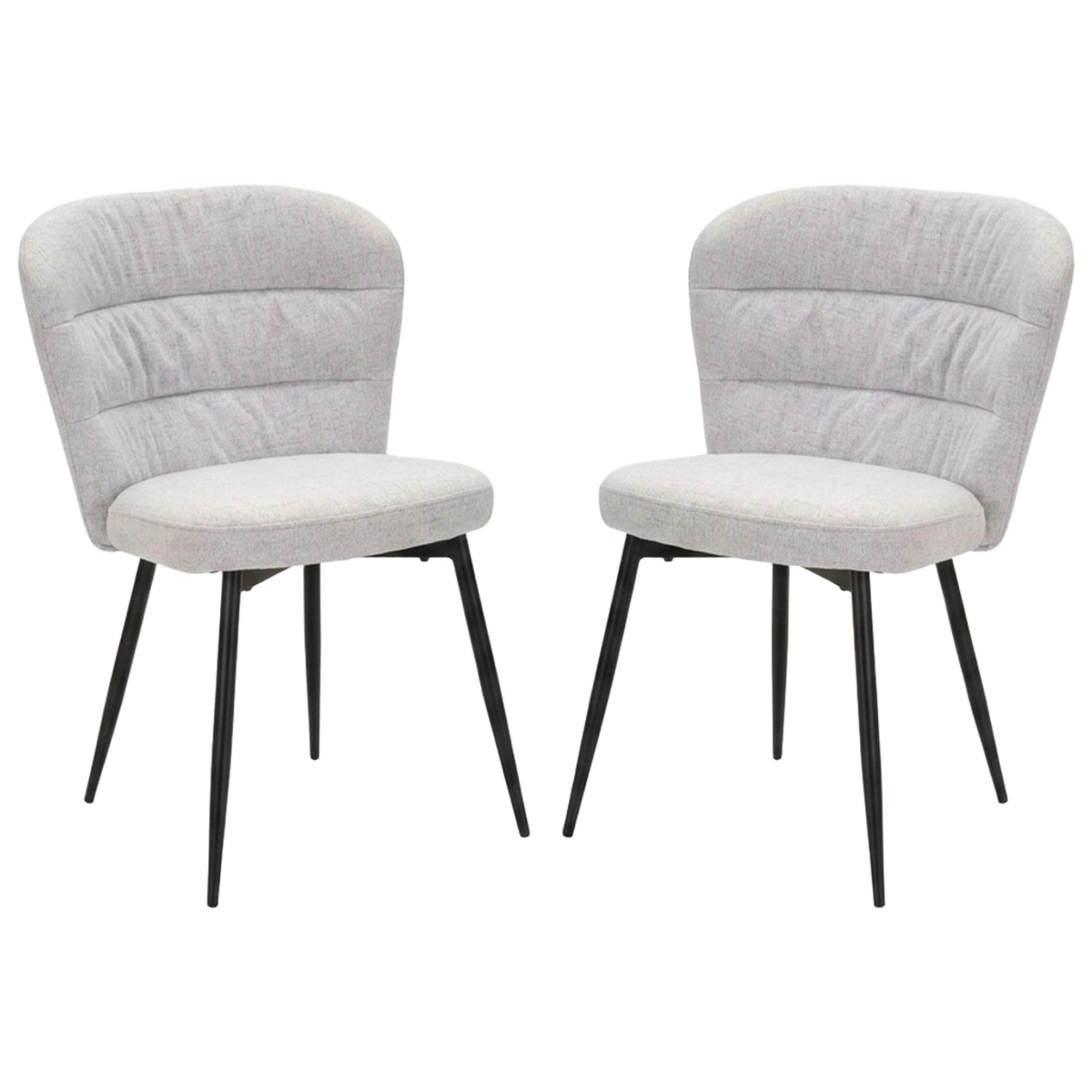 Set of 2 Upholstered Dining Chairs in Tessuto Losanna — 1