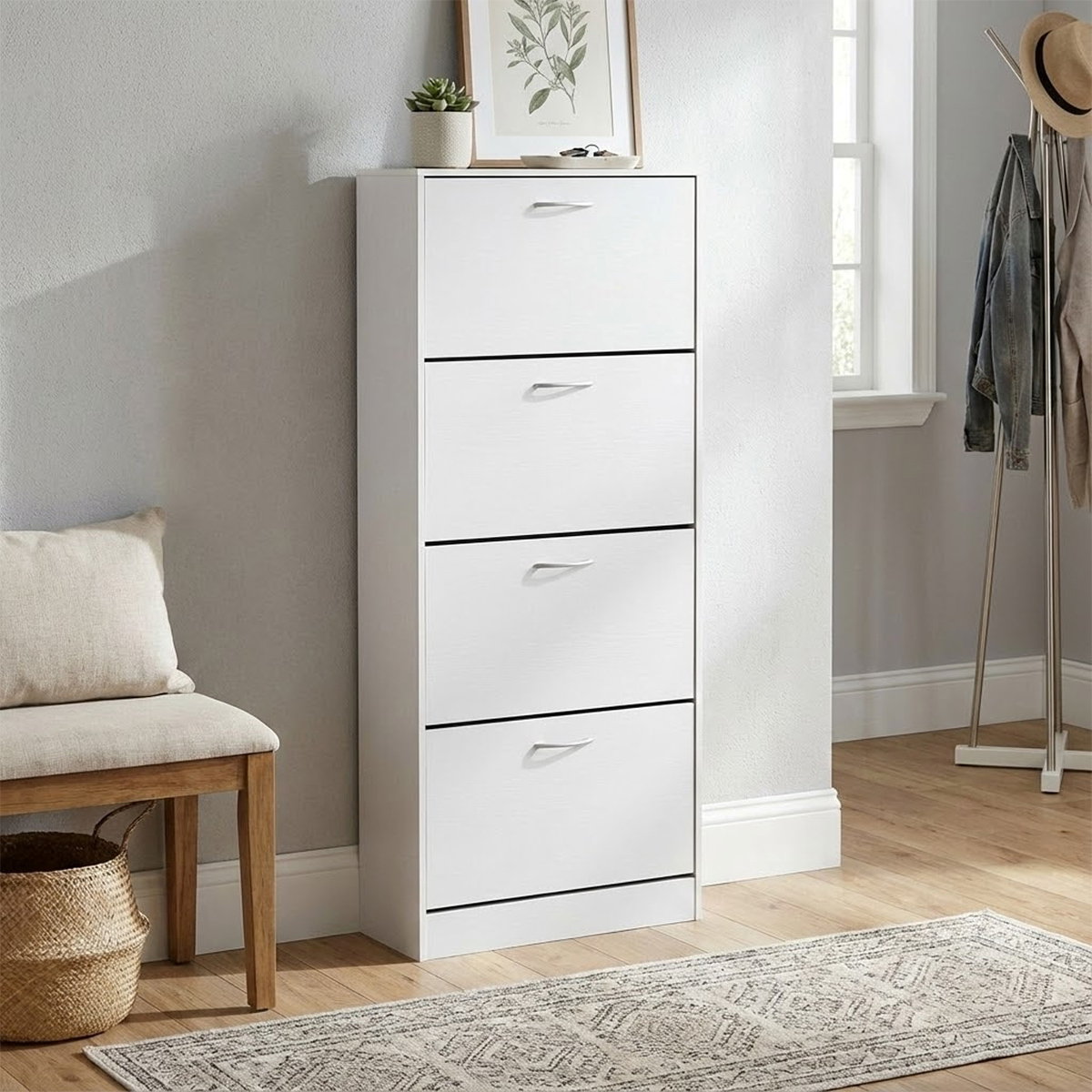 Wendy Cosma Space Saving Wooden Shoe Cabinet 4 Doors — 2
