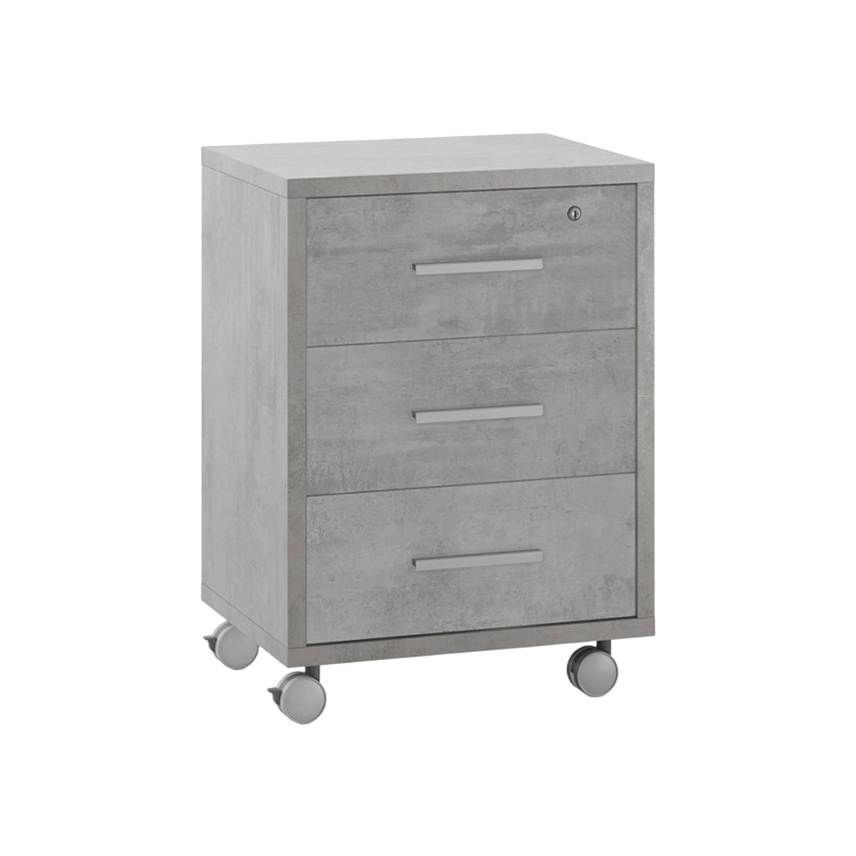 Office Under Desk 3-Drawer Cabinet on Wheels with Lock Sarmog Rot Db733 — 4