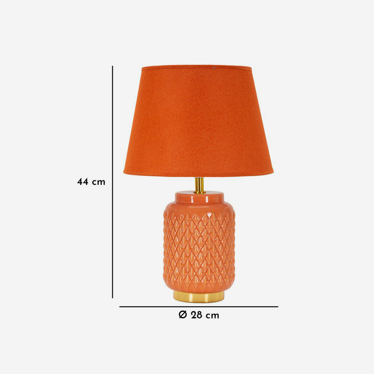 Square Ceramic Table Lamp with Fabric Lampshade — 3