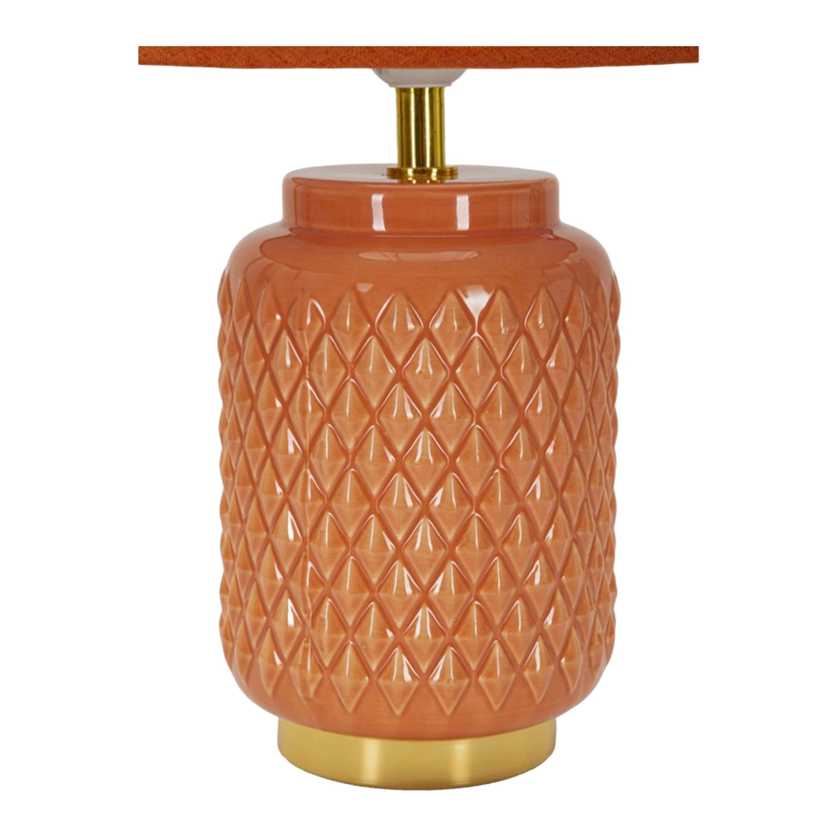 Square Ceramic Table Lamp with Fabric Lampshade — 4