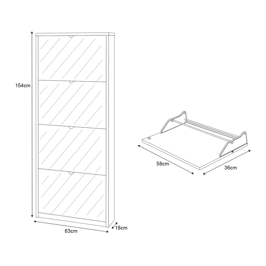 Glenn Sarmog Slim 4-Door Mirrored Shoe Cabinet 10 Pairs — 4