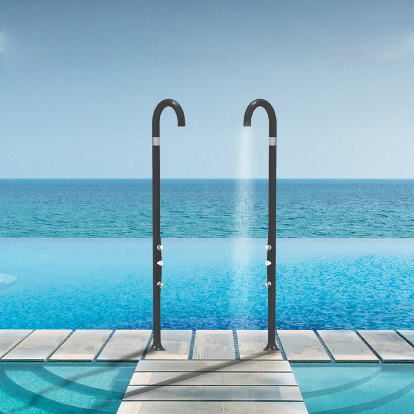 Modern design outdoor shower with water mixer Arkema Design Funny Yin T105 — 5
